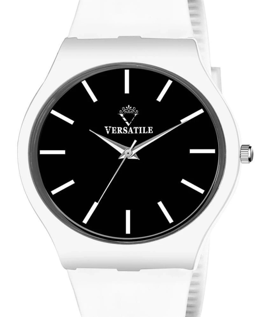 Versatile - White Leather Analog Mens Watch