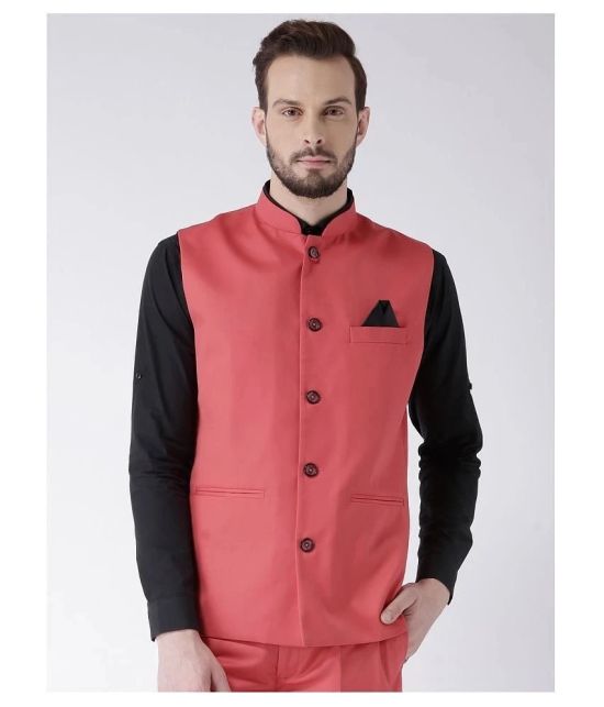 Hangup Pink Cotton Blend Nehru Jacket - None