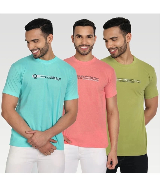 Zeffit - Multicolor Cotton Blend Regular Fit Mens T-Shirt ( Pack of 3 ) - None