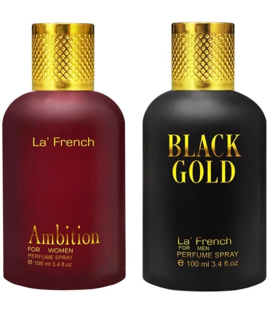 LA FRENCH Ambition & Black Gold Deodorant Spray & Perfume For Women 200 ( Pack of 2 )