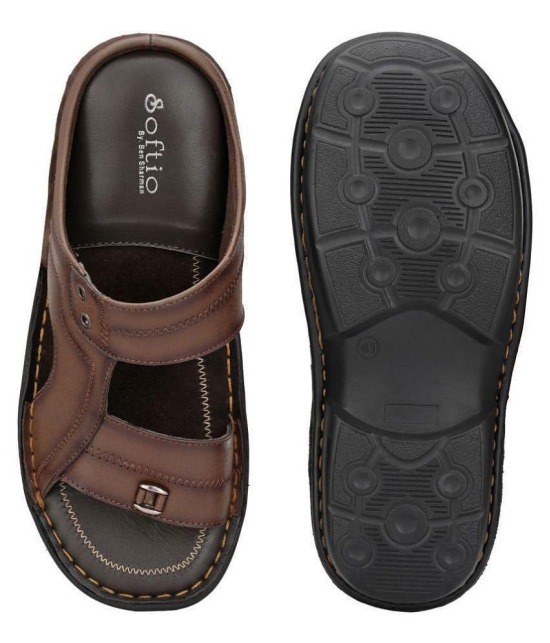 softio Brown Flip Flops - 8