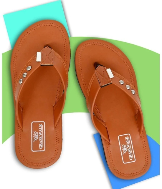 GRASS WALK Tan Mens Thong Flip Flop - None