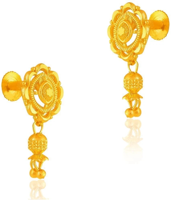 LUV FASHION Golden Stud Earrings ( Pack of 1 ) - Golden