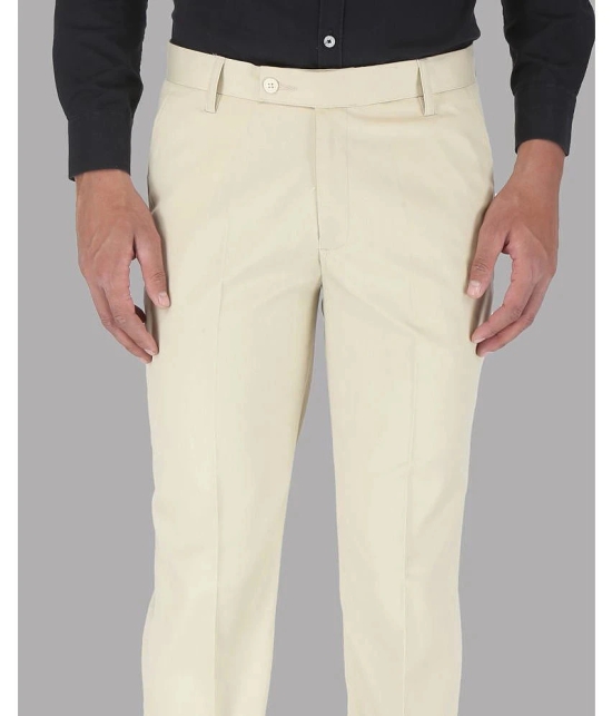 Charlie Carlos - Beige Cotton Blend Slim - Fit Mens Formal Pants ( Pack of 1 ) - None