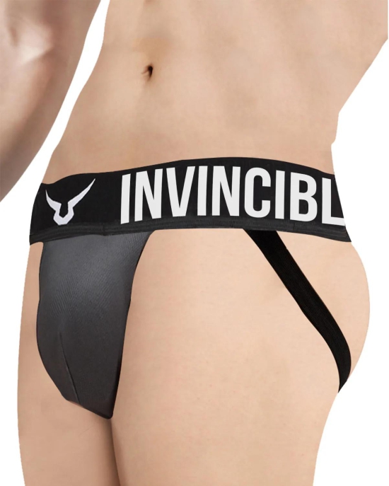 Invincible Men’s Premium Open Back Supporter/Jockstrap-Dark Grey / XL