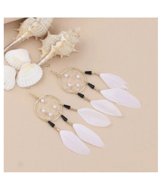 SILVER SHINE Party Wear Stylish Dangle  Earring For Girl Women - White