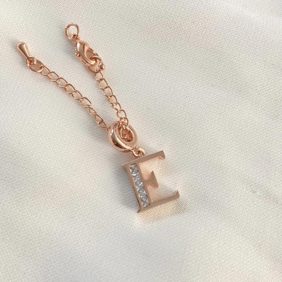 Rosegold Initial Watch Charm-E