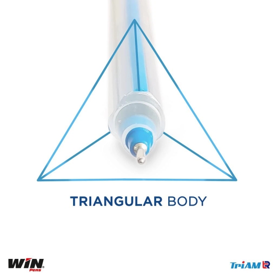 Win Triam TR Ball Pen | 0.7 mm Tip Size | Firm Grip For Comfortable Writing | Elegant, Lightweight Body Design | Use & Throw Ball Pen | For One Time Use | Blue Ink, Set Of 20 Ball Pen X Pack Of 2