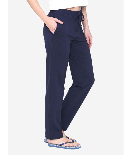 Vami - Navy Cotton Blend Women's Nightwear Pajamas ( Pack of 1 ) - None