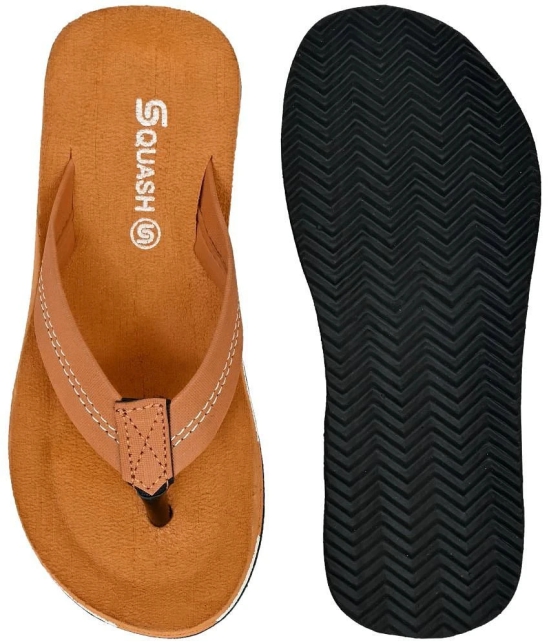 Squash Brown Mens Thong Flip Flop - None