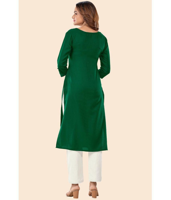 Glomee - Green Cotton Women's Straight Kurti ( Pack of 1 ) - None