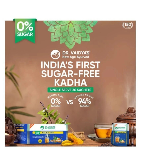 Dr. Vaidyas Sugar Free Kadha Sips | Boost Immunity (30 Sachets) - Pack of 1