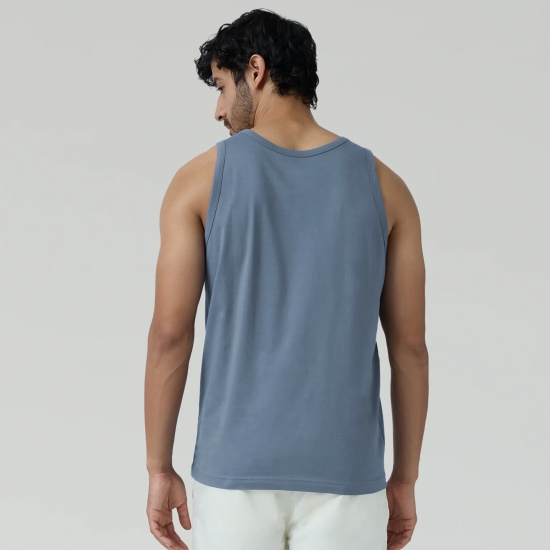 Renew Combed Cotton Tank Tops Slate Blue M