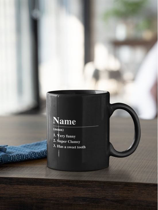 Personalized Coffee Mug - Name (3 Qualities, Habits)-White