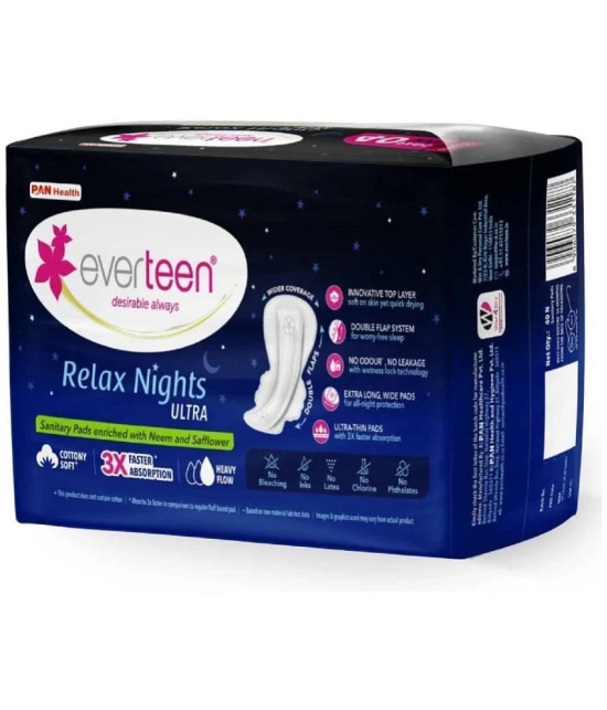 Everteen XXL Relax Nights Ultra Thin 40 Sanitary Pads with Period Cramps Roll-On Inside (Pack of 2)