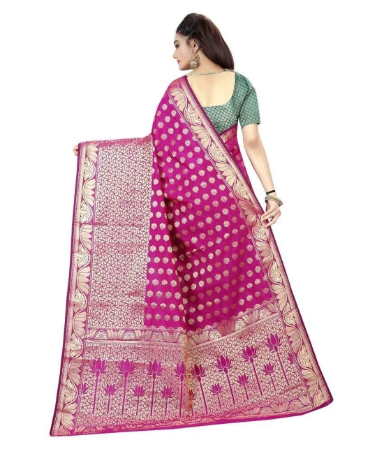 Gazal Fashions - Multicolor Banarasi Silk Saree With Blouse Piece (Pack of 1)