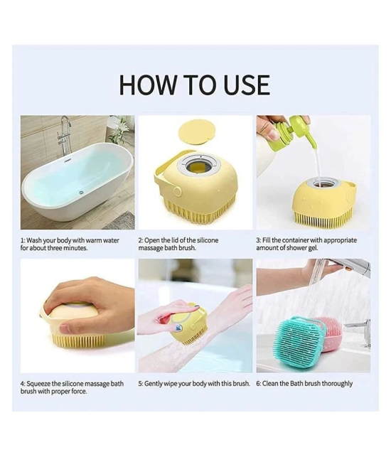 Gatih Scrubber Bathing Brush with Liquid Soap Dispenser No Handle Body Brush