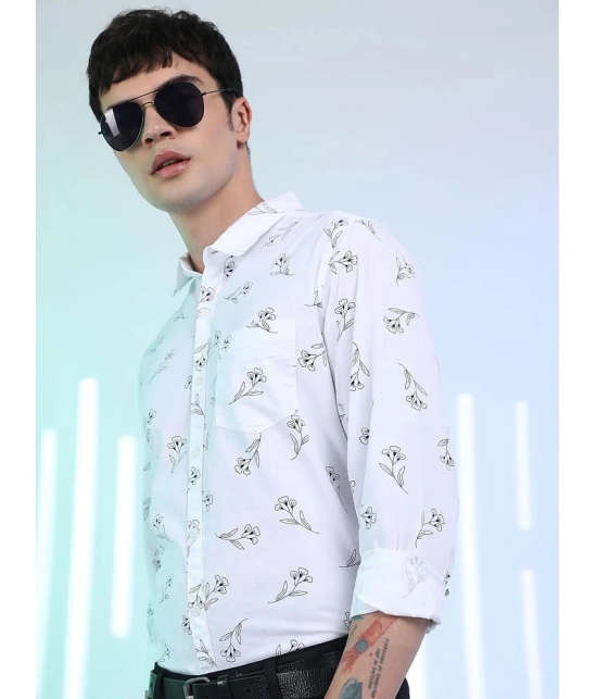 Ketch 100% Cotton Regular Fit Printed Full Sleeves Mens Casual Shirt - white ( Pack of 1 ) - None