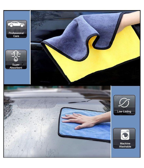 Penyan™ Heavy Microfiber Cloth for Car Cleaning and Detailing, Double Sided, Extra Thick Plush Microfiber Towel Lint-Free, Size 30x45cm, Pack of 2, multi color