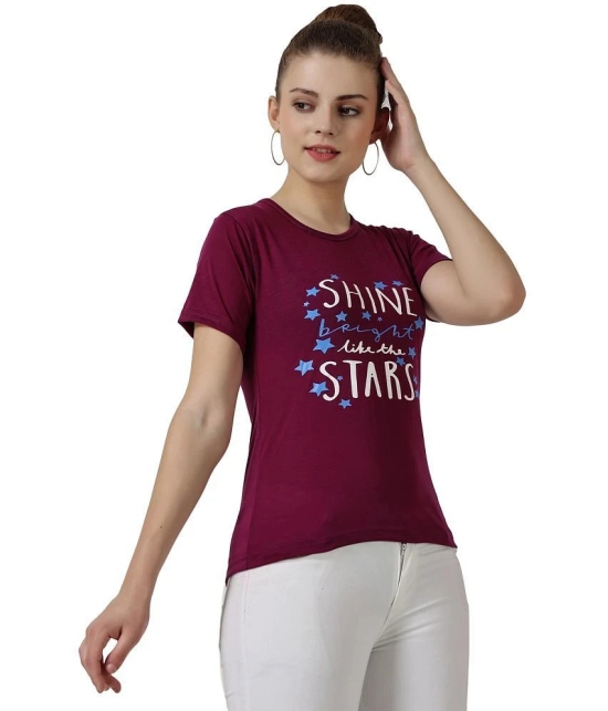 Affair - Purple Cotton Blend Regular Womens T-Shirt ( Pack of 1 ) - None