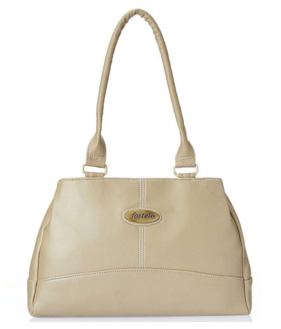 Fostelo Beige Faux Leather Shoulder Bag - Beige