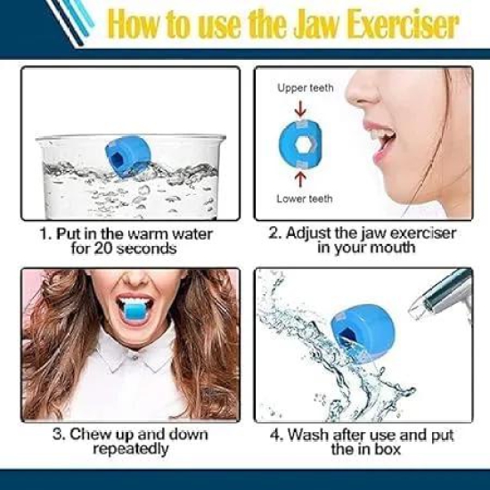 Jawline Exerciser Jaw, Face, and Neck Exerciser - Define Your Jawline, Slim and Tone Your Face, Look Younger and Healthier - Helps Reduce Stress and Craving- Free Jawline Rop Hanger For neck