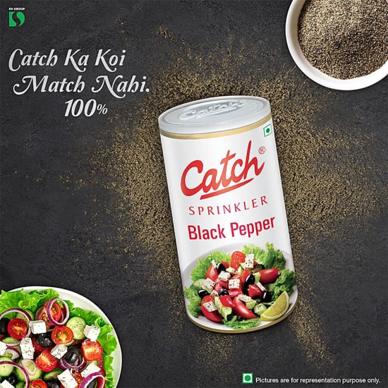 Catch Black Pepper Sprinklers - Adds Flavour & Aroma, 100 G Can