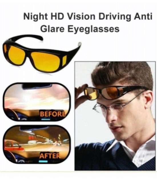 THRIFTKART Day & Night HD Vision Yellow Riding Goggles ( Pack of 2 )