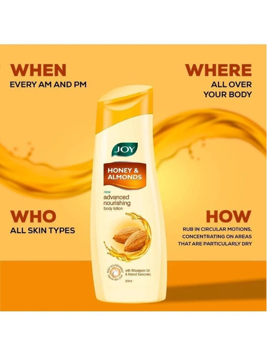 Joy Honey & Almonds Advanced Nourishing Body Lotion, For Normal to Dry skin (Pack of 2 X 300 ml)