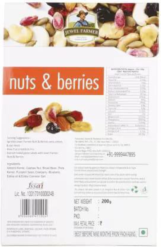 Jewel Farmer Nuts & Berries with 100% Natural Taste Rich in Antioxidants Helps 200 g