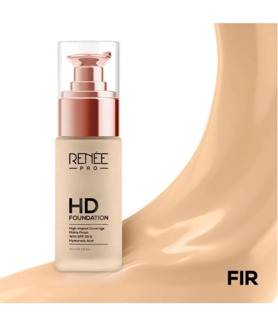 RENEE PRO HD Foundation - Fir, Seamless HD Coverage with Matte Finish & SPF15, 30 Ml