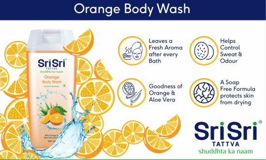 Orange Body Wash For Gentle Freshness, 250 ml - Pack of 3