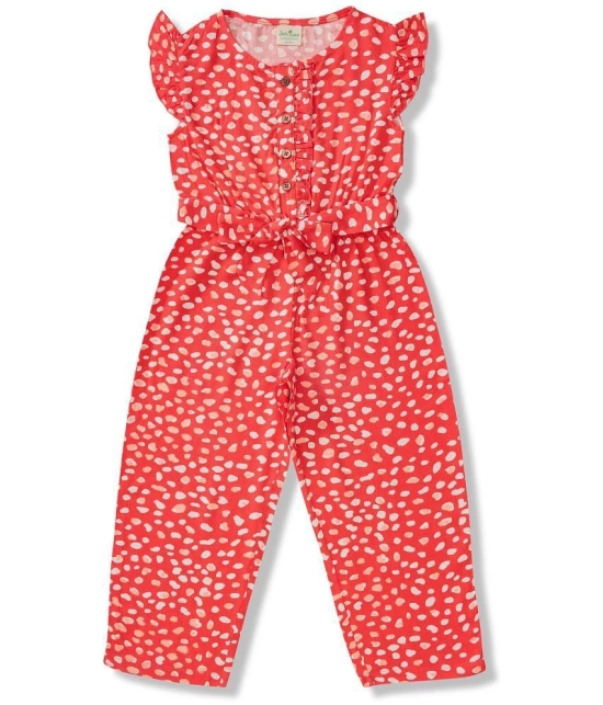 Juscubs - Red Cotton Girls Jumpsuit ( Pack of 1 ) - None