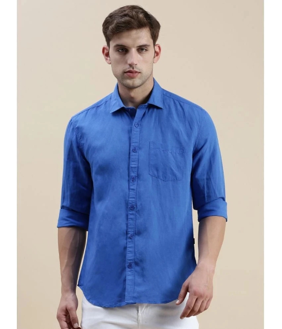 Showoff Cotton Blend Regular Fit Solids Full Sleeves Mens Casual Shirt - Blue ( Pack of 1 ) - None