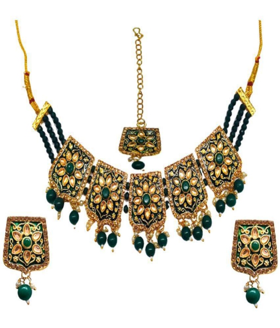 gilher Green Alloy Necklace Set ( Pack of 1 ) - Green