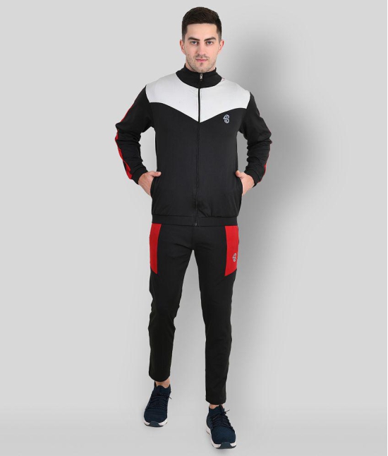 Forbro - Black Polyester Slim Fit Colorblock Mens Sports Tracksuit ( Pack of 1 ) - 2XL