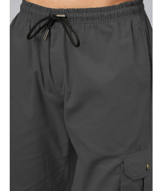 Chrome & Coral Regular Flat Mens Cargos - Dark Grey ( Pack of 1 ) - None