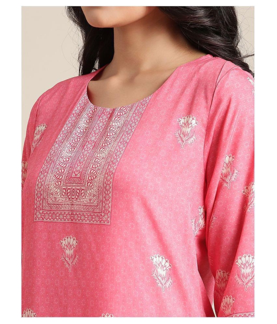 KSUT Pink Viscose Straight Kurti - Single - M