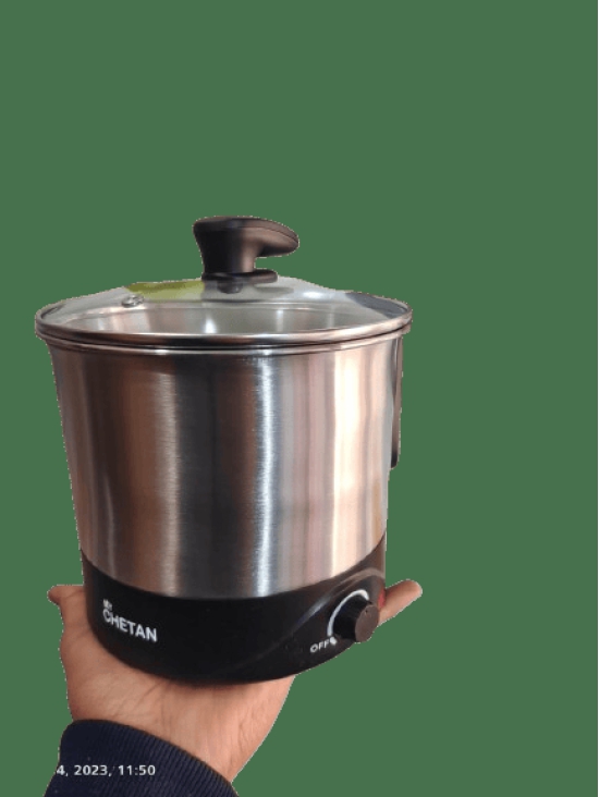 MyChetan Electric Kettle 1.5 litres with Stainless Steel Body, used for boiling Water and milk, Tea, Coffee, Oats, Noodles, Soup etc. 1000 Watt (Black & Silver)