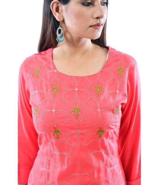 AMIRA'S INDIAN ETHNICWEAR - Pink Rayon Women's Stitched Salwar Suit ( ) - L