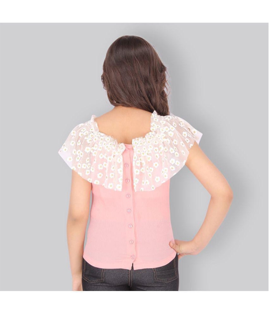 Cutecumber - Pink Georgette Girls Top ( Pack of 1 ) - None