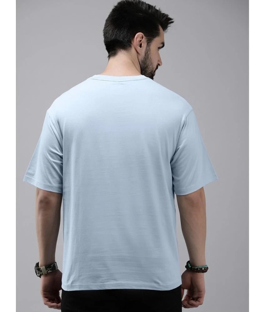 AKTIF Cotton Blend Regular Fit Printed Half Sleeves Mens T-Shirt - Sky Blue ( Pack of 1 ) - None