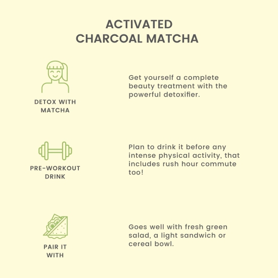 Activated Charcoal Matcha-30 gms Tea Powder | 30 Cups