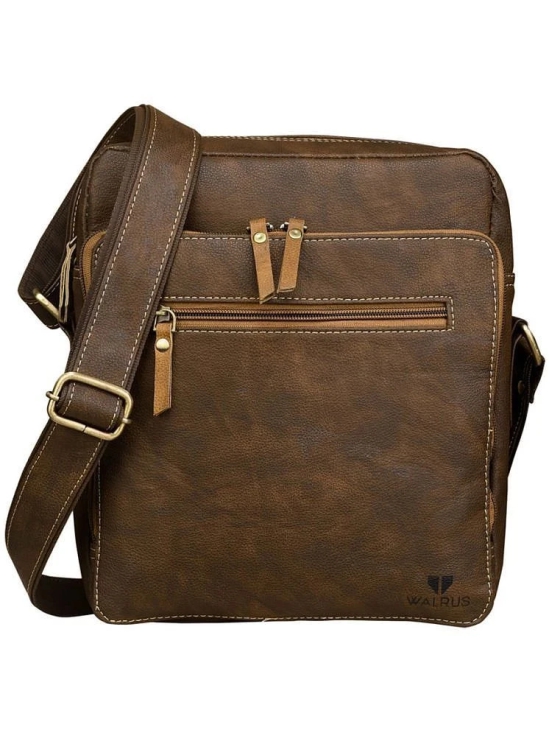 Walrus Brown Solid Messenger Bag - Brown