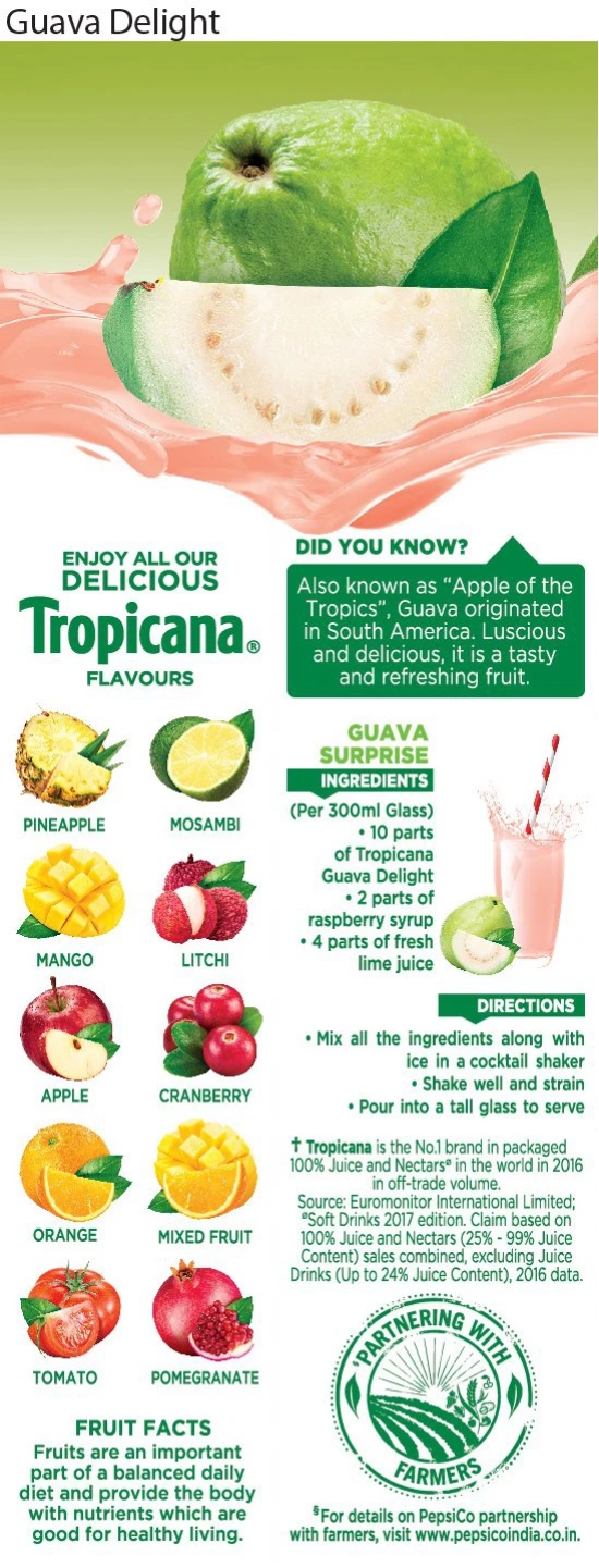 Tropicana Juice Guava, 200 Ml Tetra Pack