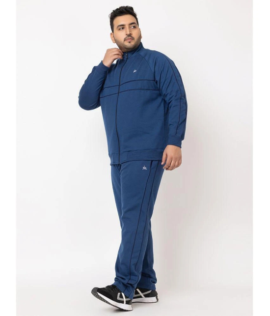 YHA - Blue Fleece Regular Fit Mens Tracksuit ( Pack of 1 ) - None