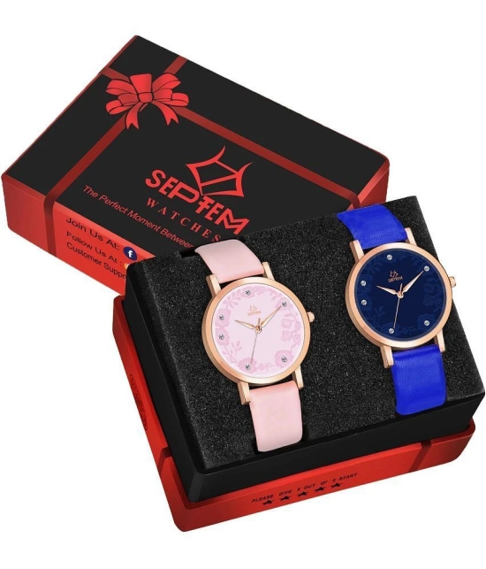 Septem Pink Leather Analog Womens Watch