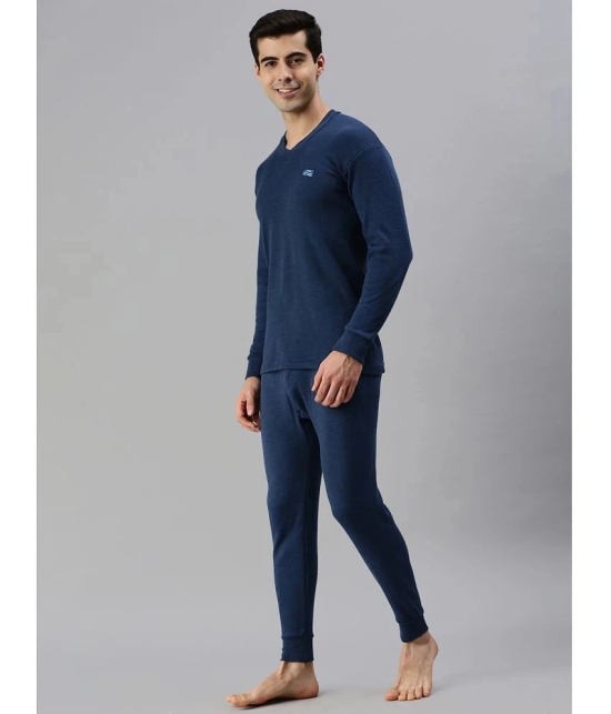 Lux Cottswool - Blue Cotton Blend Mens Thermal Sets ( Pack of 1 ) - None