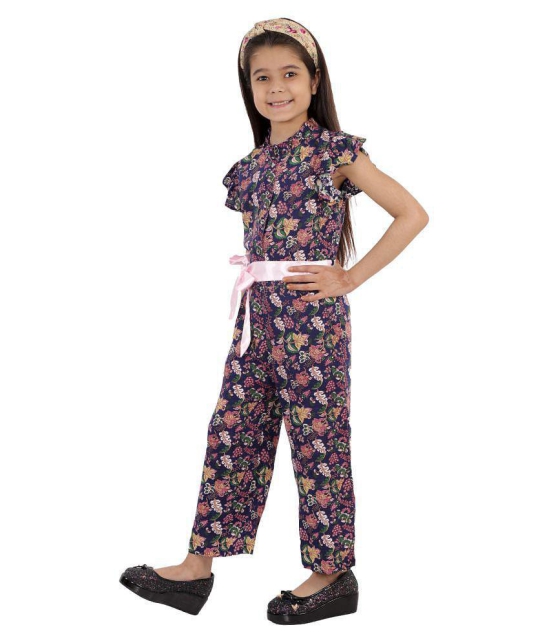 Kids Cave - Navy Blue Rayon Girls Jumpsuit ( Pack of 1 ) - None