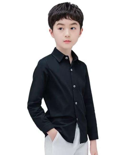 4jstar Casual Black Plain Shirt for Boys